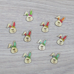 10 boutons lapin en bois...