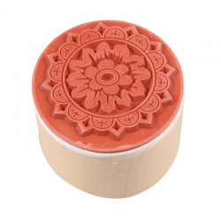 Tampon en bois motif floral...